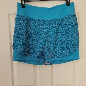 Tek Gear Blue Athletic Shorts with Overlay Sz XL